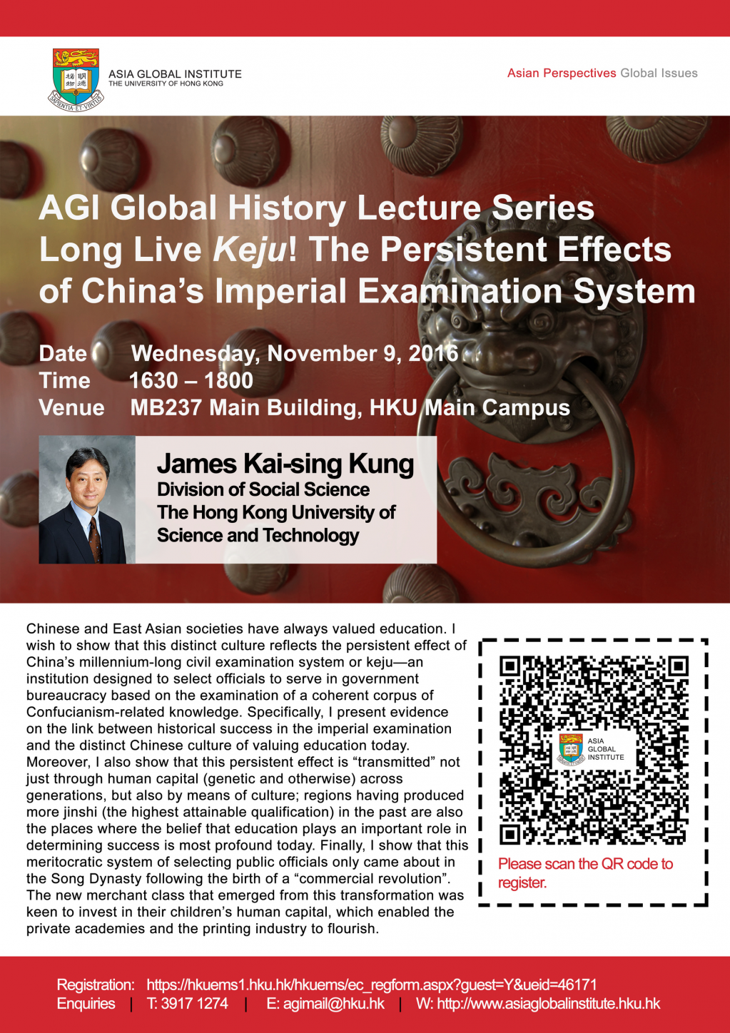 AGI Global History Lecture Series: Long Live Keju! The Persistent Effects of China's Imperial Examination System
