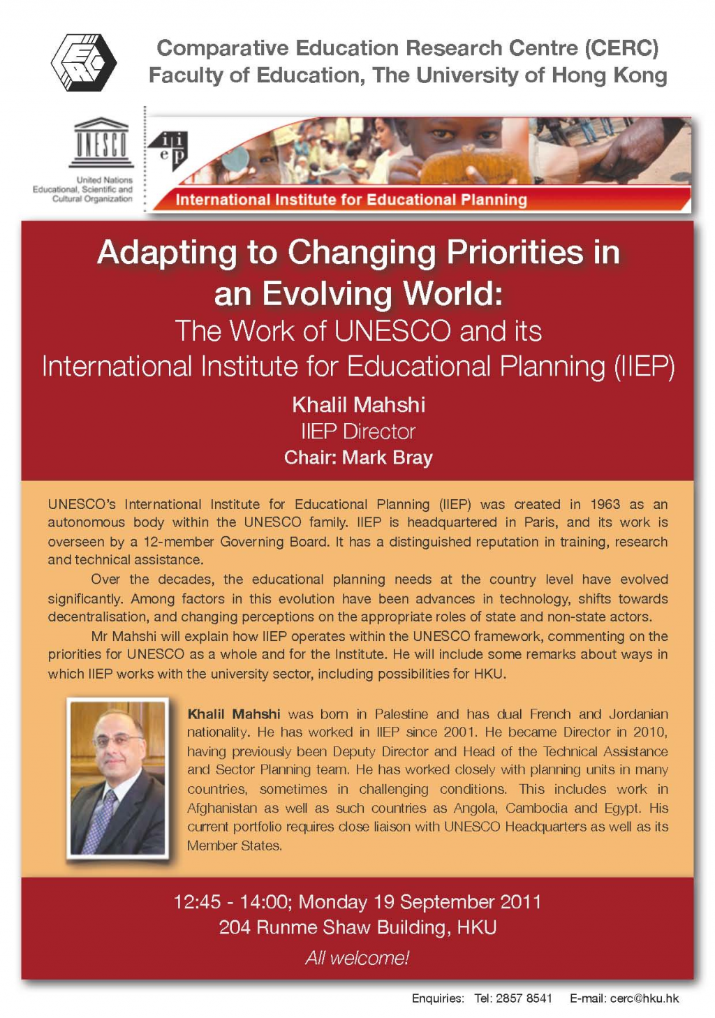 The Work of UNESCO and its International Institue for Educational Planning (IIEP)