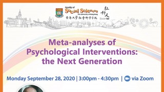 Mental Wellness Seminar on Meta-analyses of Psychological Interventions: the Next Generation (September 28, 3:00pm)