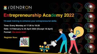 Entrepreneurship Academy 2022 starting on Monday 14 Mar