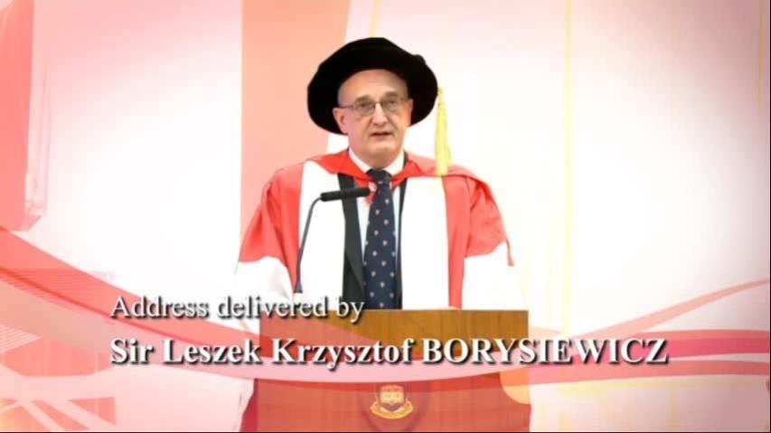 Speech by Professor Sir Leszek Krzysztof BORYSIEWICZ