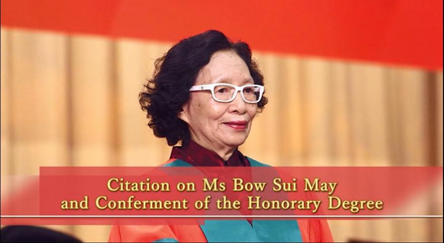  Conferment of the Honorary Degree upon Dr BOW Sui May
