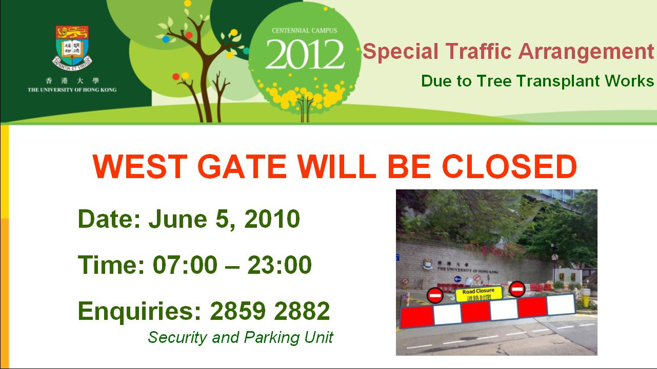 Special Traffic Arrangement due to Tree Transplant