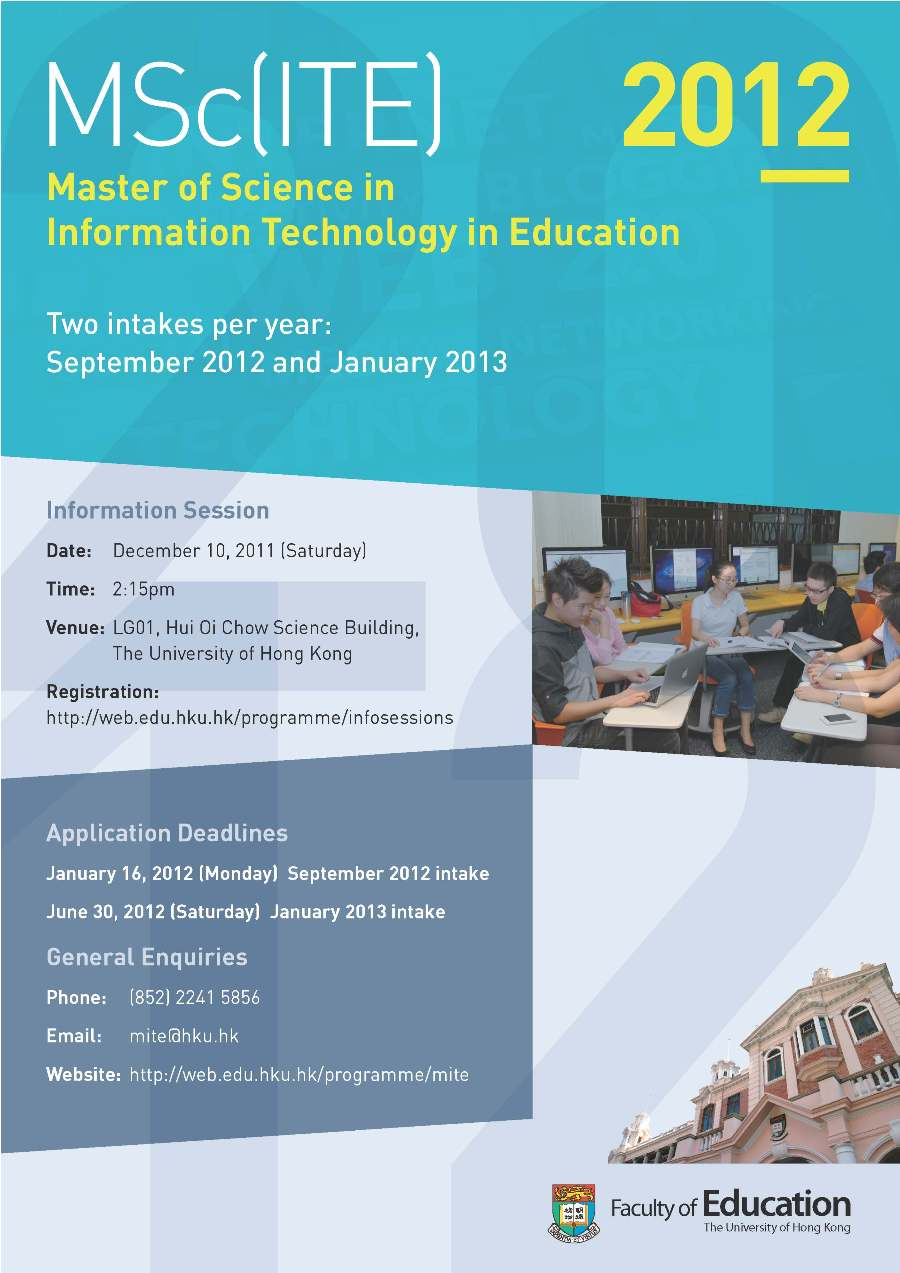Information Session for Master of Science in Information Technology in Education (MSc[ITE]) 