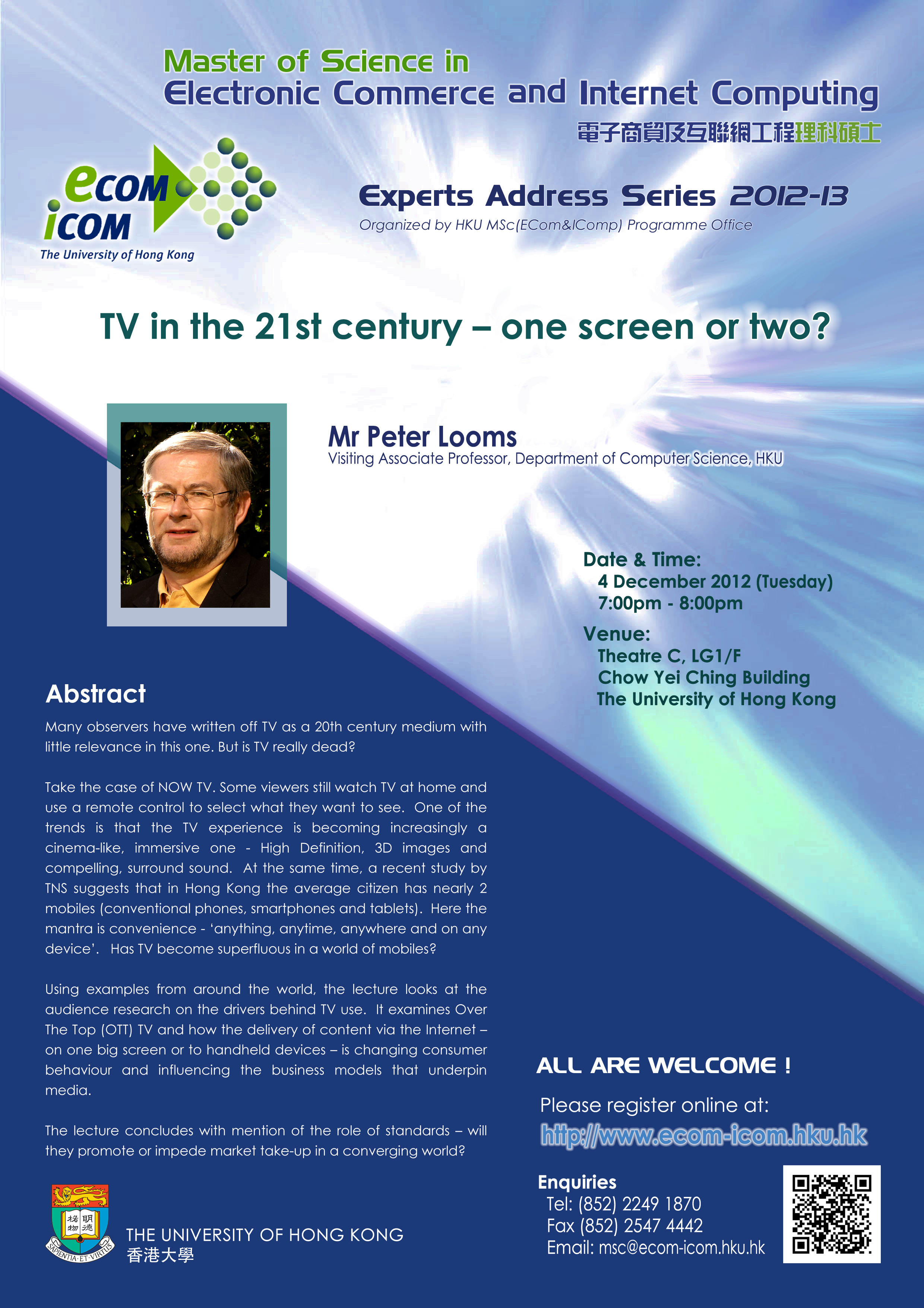 MSc(ECom&IComp) Experts Address: TV in the 21st century - one screen or two?