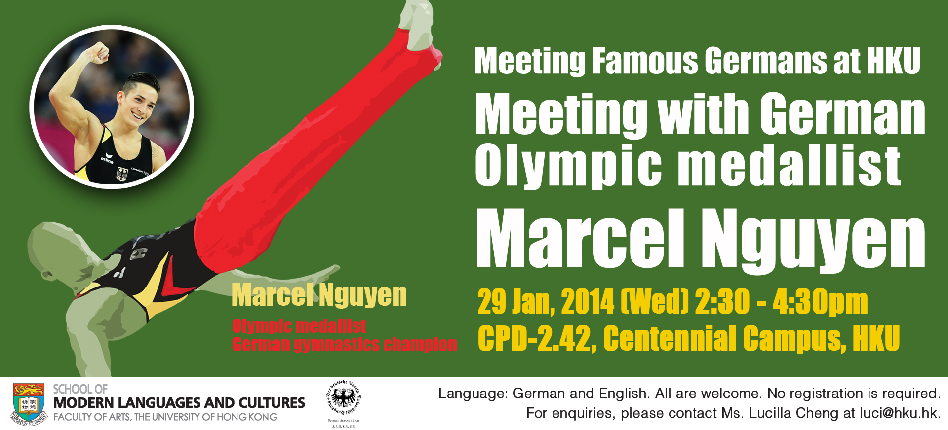 Meeting Famous Germans at HKU – Meeting with German Olympic medallist Marcel Nguyen 德國奧運體操名將阮馬素