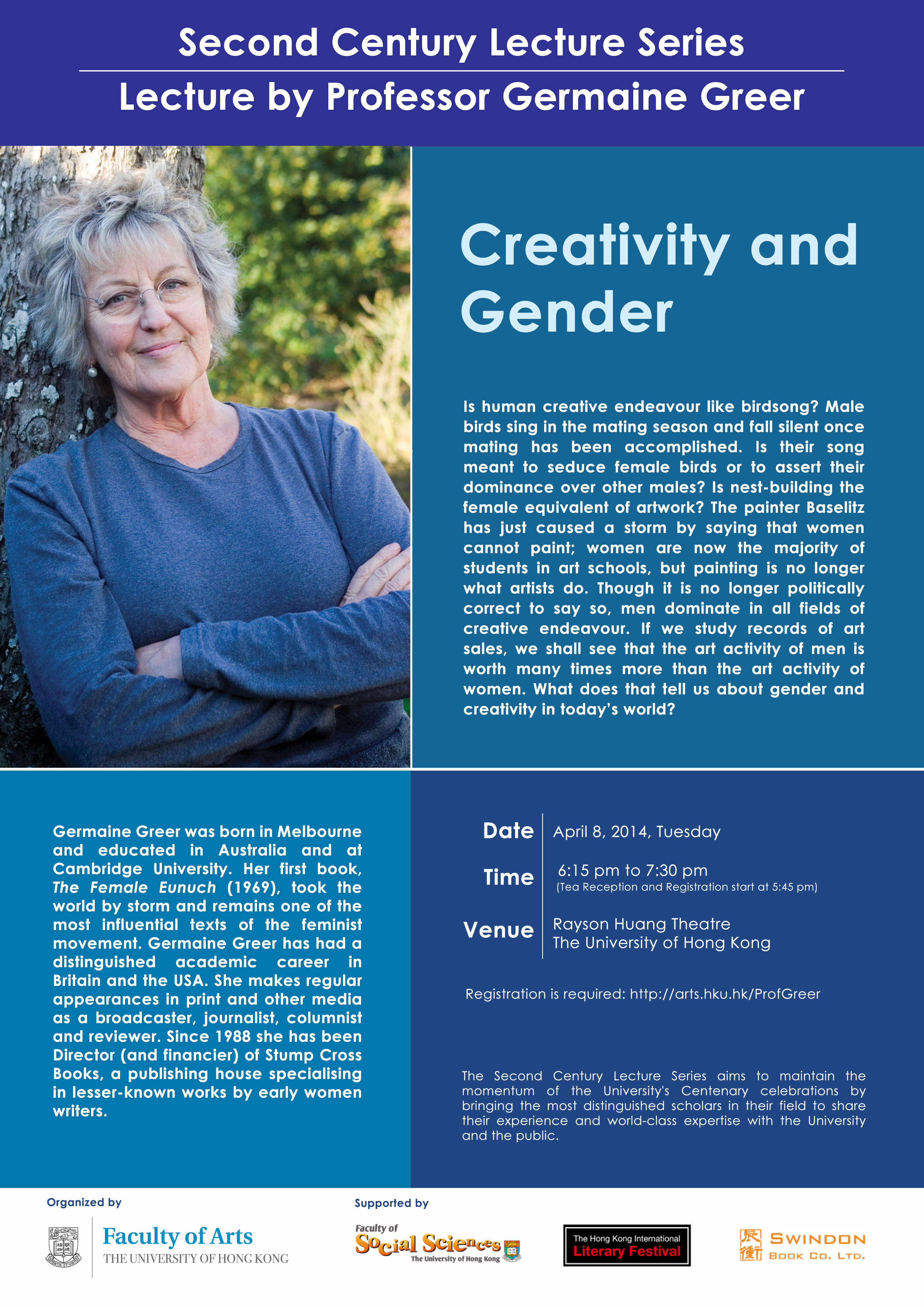 Second Century Lecture Series - Lecture by Professor Germaine Greer: Creativity and Gender 