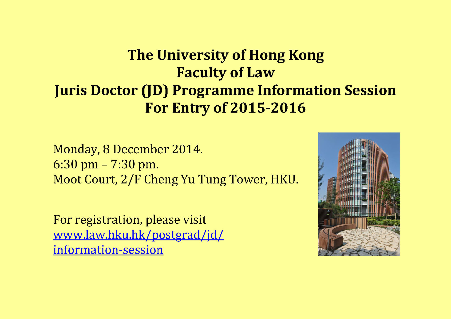 JD Information Session for Entry in 2015-2016