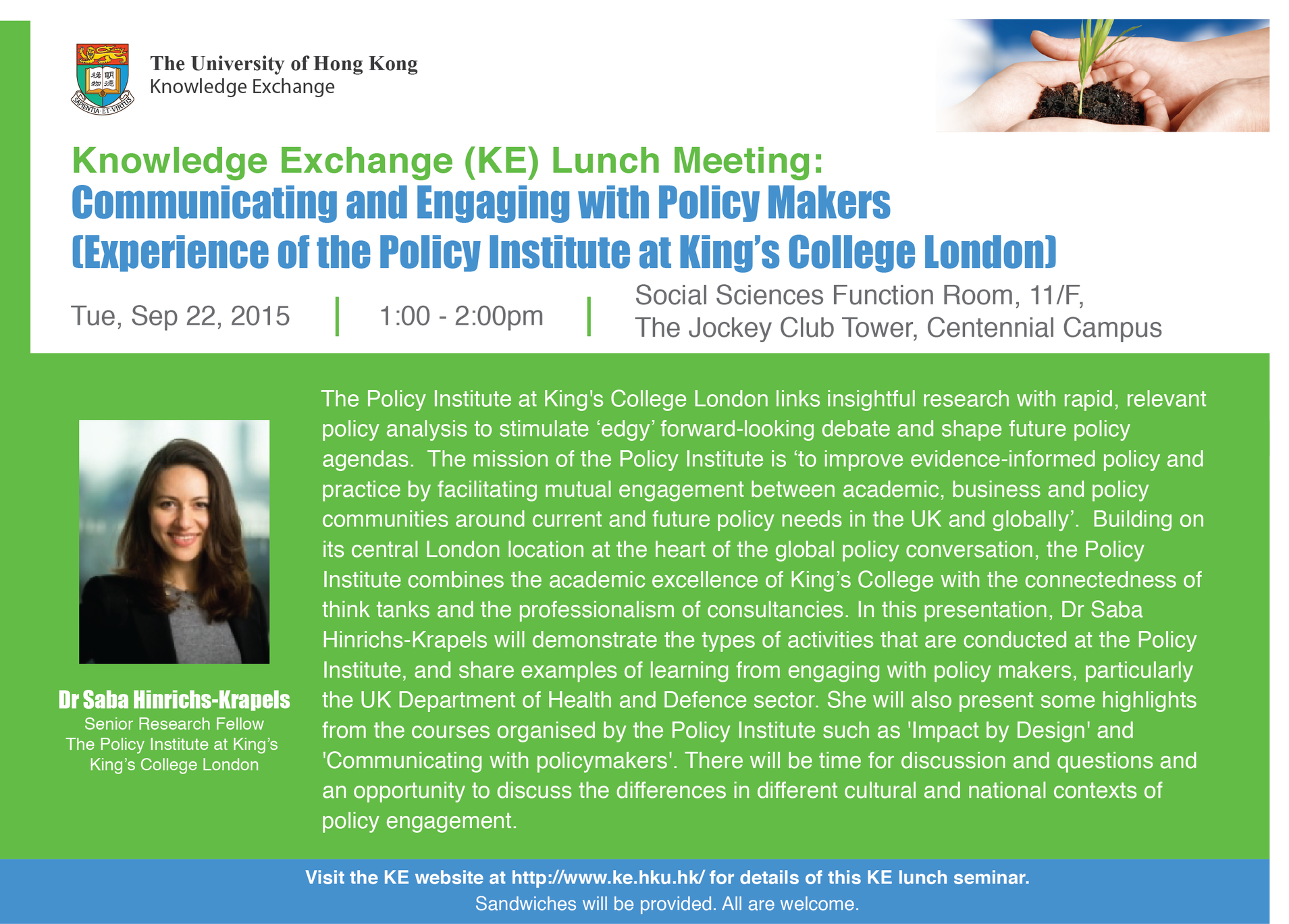 KE Lunch: Communicating and Engaging with Policy Makers