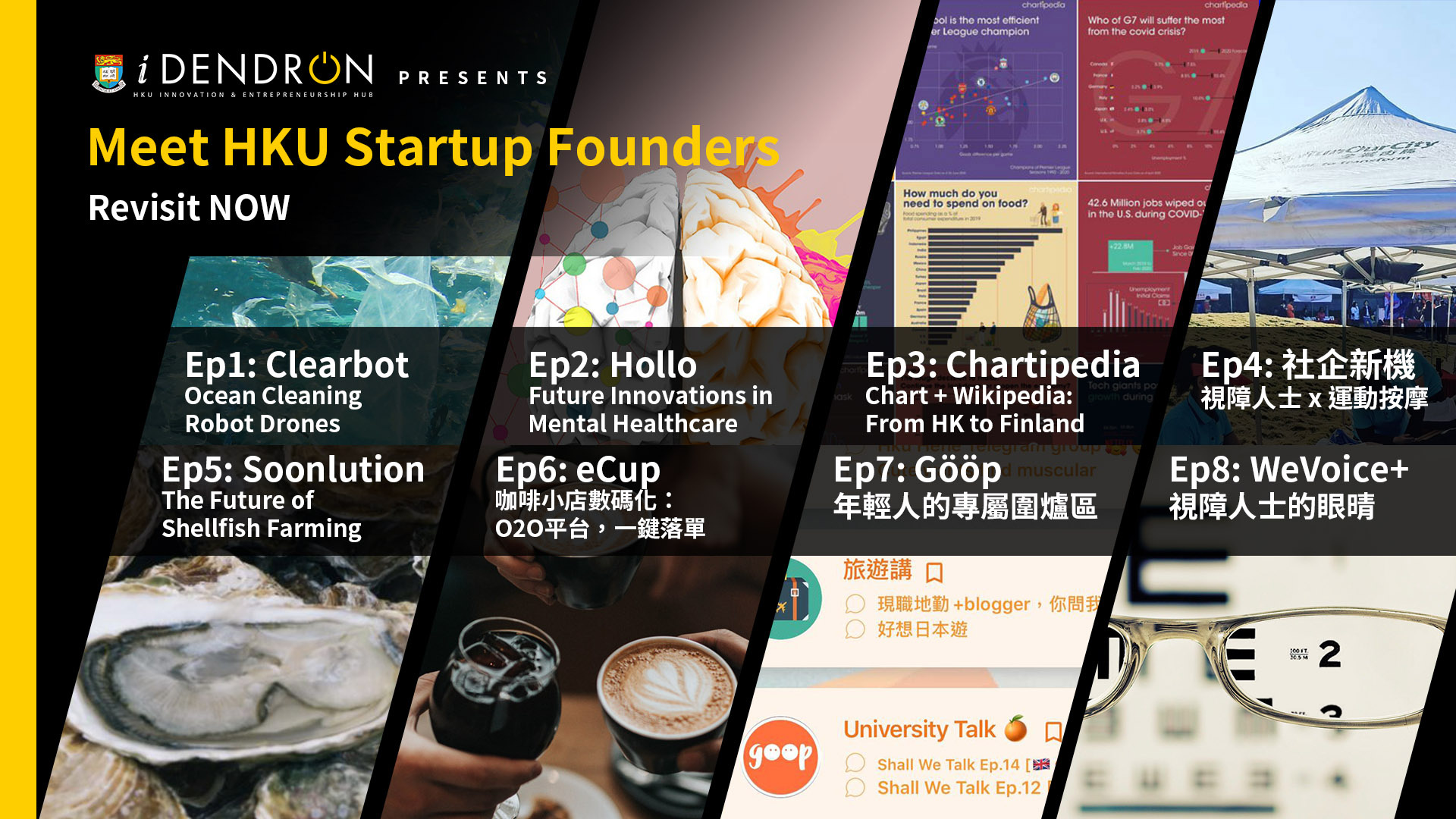 Revisit Meet HKU Startup Founders Ep1-8 立即重溫港大創業者分享第1至8集！