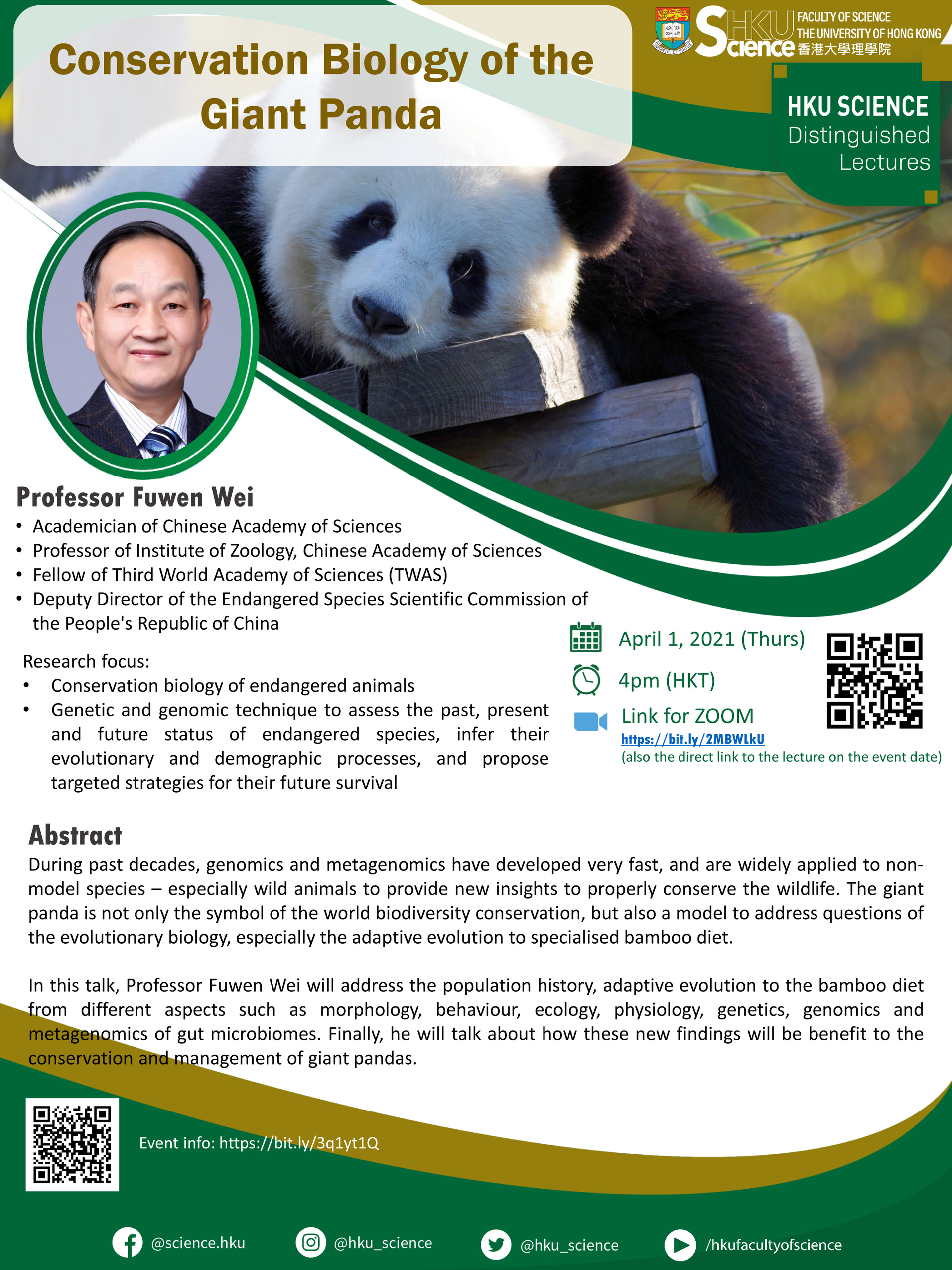 Distinguished Lecture - Conservation Biology of the Giant Panda