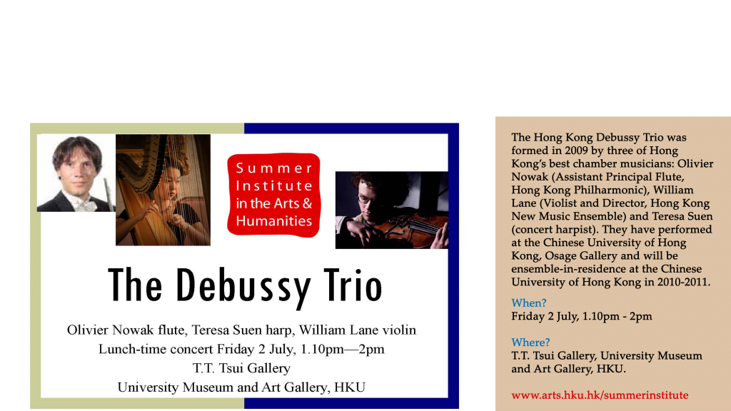 Summer Institute Lunch Time Concert- The Debussy Trio