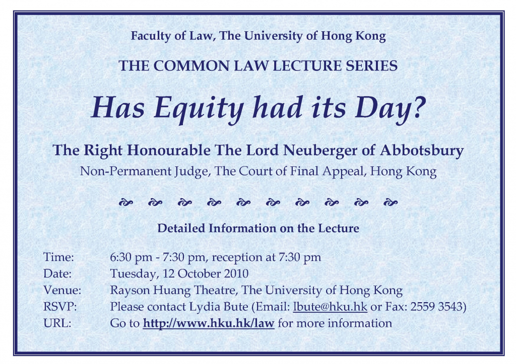 THE COMMON LAW LECTURE SERIES