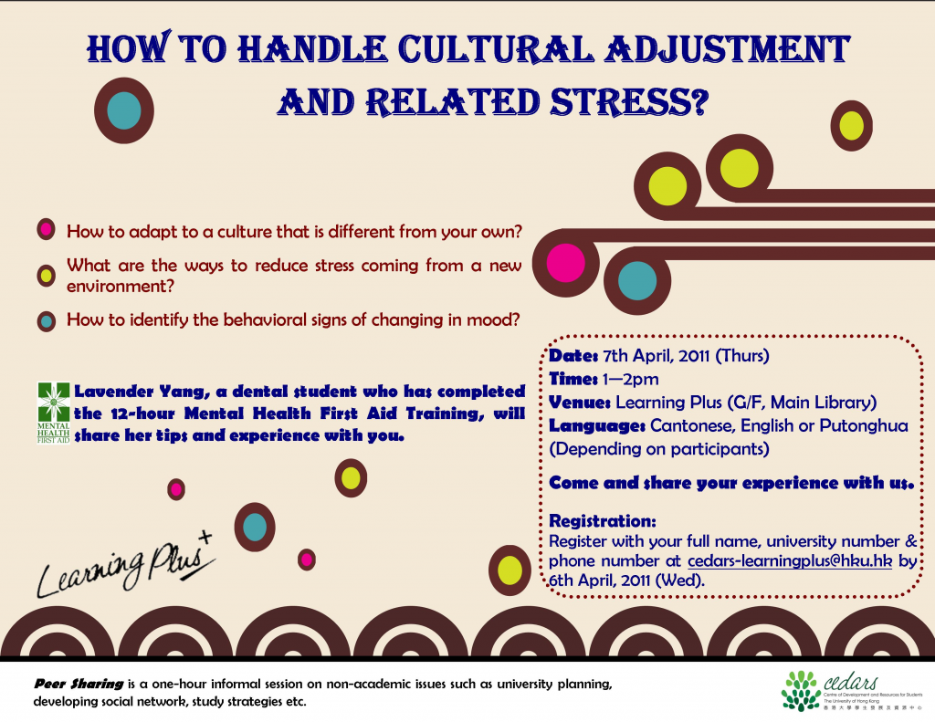 Peer Sharing: How to handle cultural adjustment and related stress?