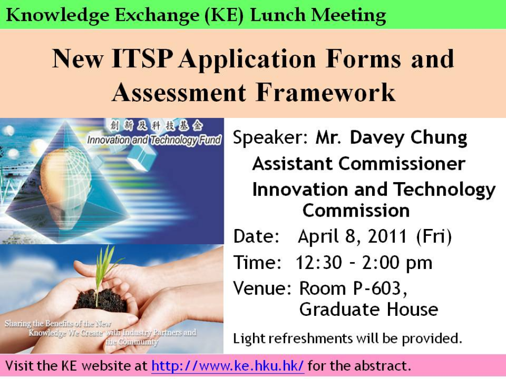 KE Lunch Meeting: New ITSP Application Forms and Assessment Framework