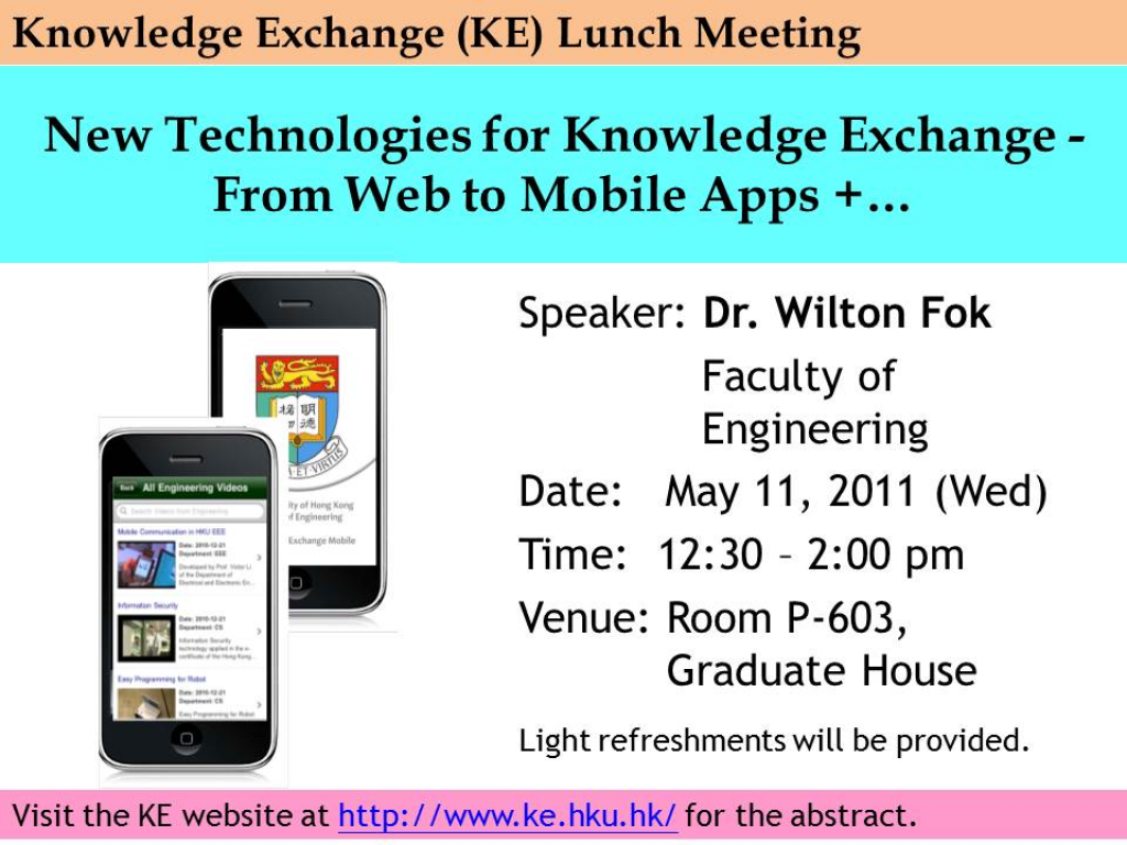 KE Lunch Meeting: New Technologies for Knowledge Exchange - From Web to Mobile Apps +...