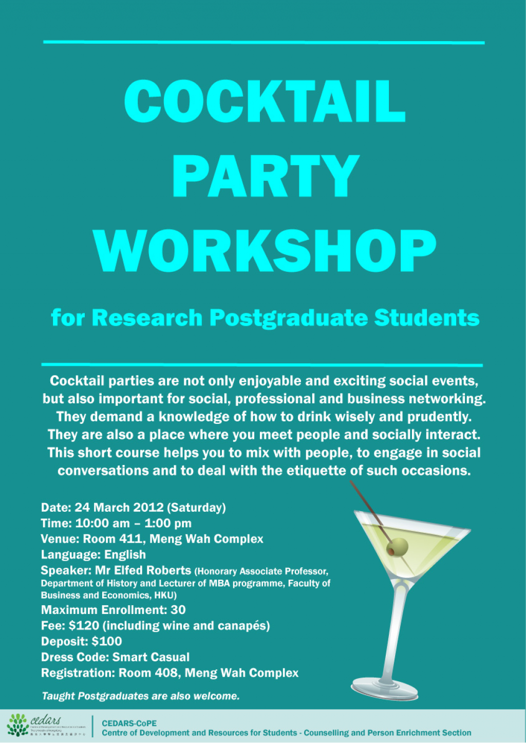 Cocktail Party Workshop for Research Postgraduate Students