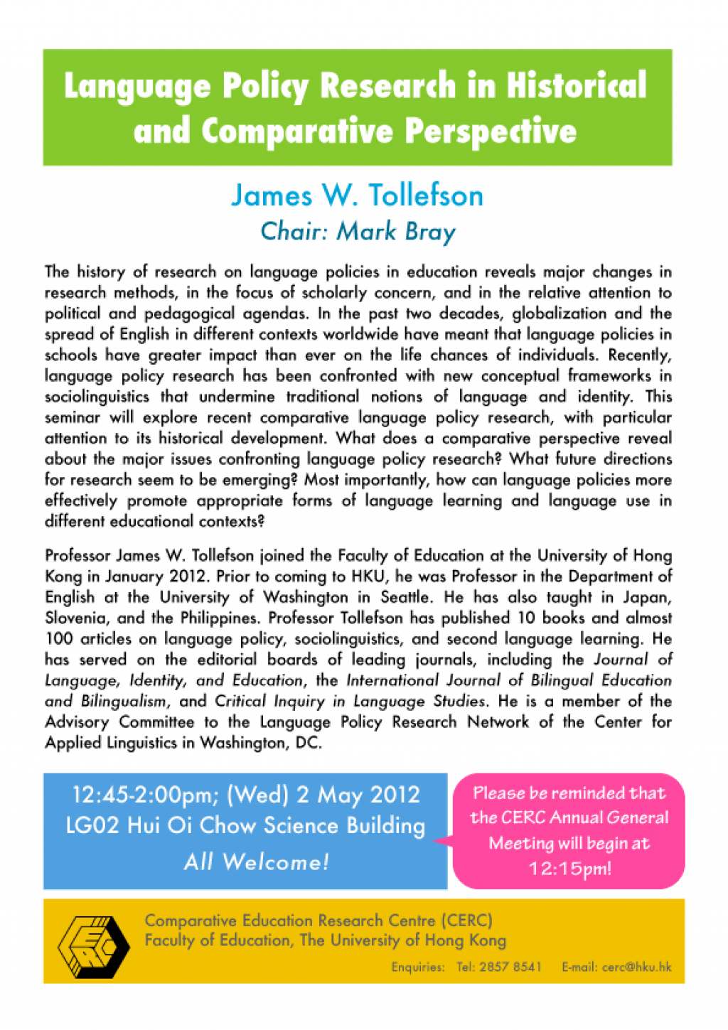 Seminar: Language Policy Research in Historical and Comparative Perspective