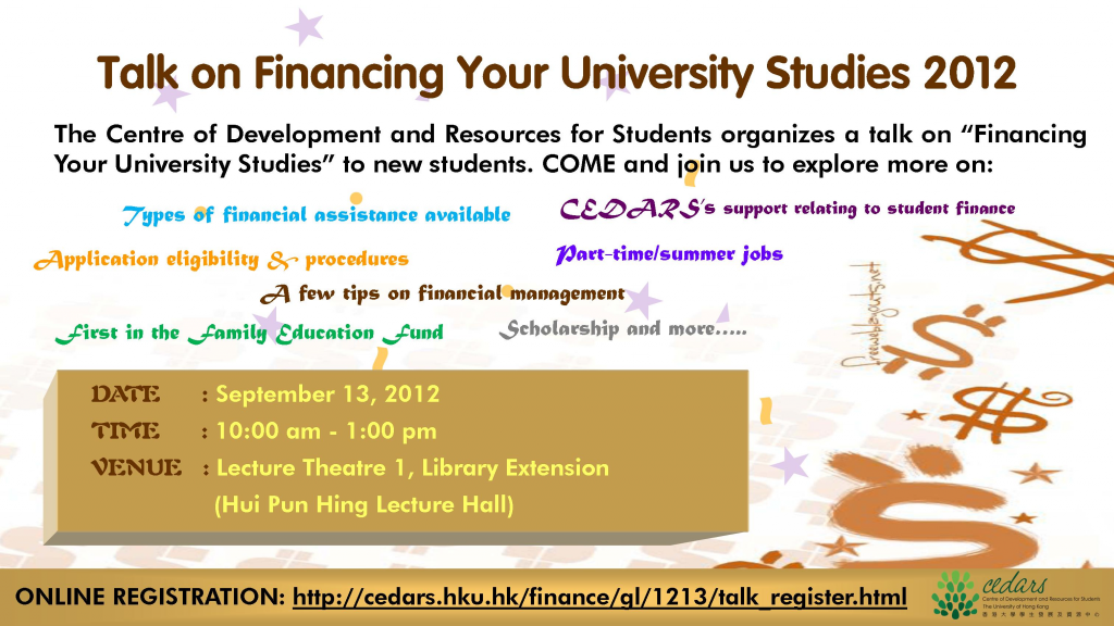 Talk on Financing Your University Studies 2012