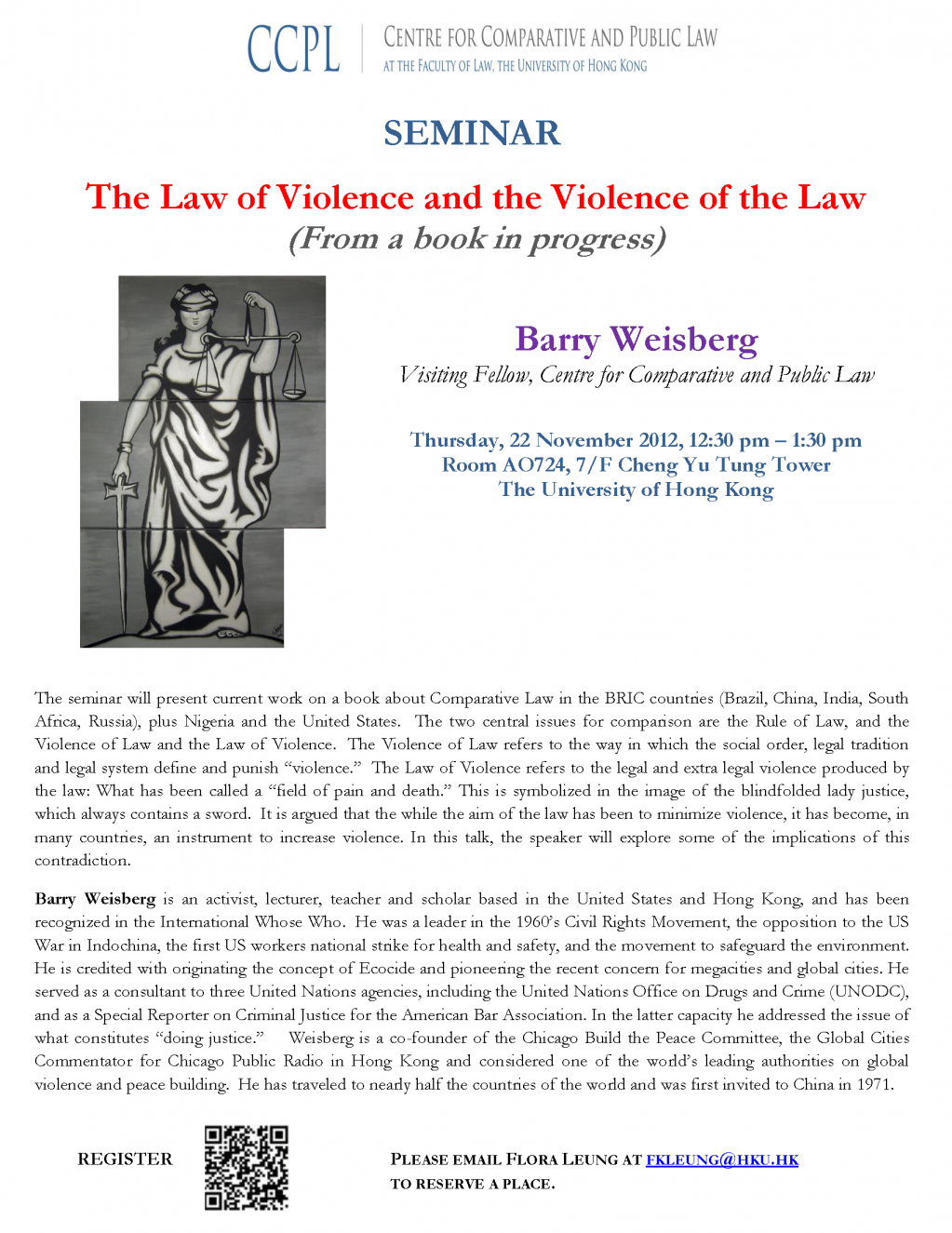 Seminar: The Law of Violence and the Violence of the Law