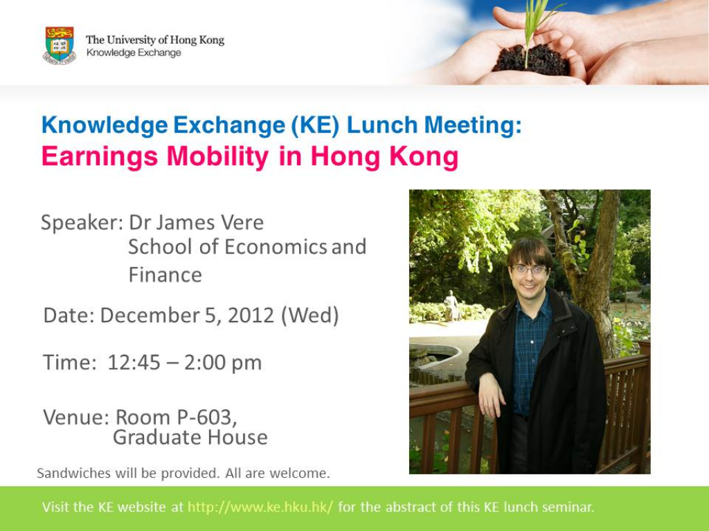 KE lunch meeting: Earnings Mobility in Hong Kong