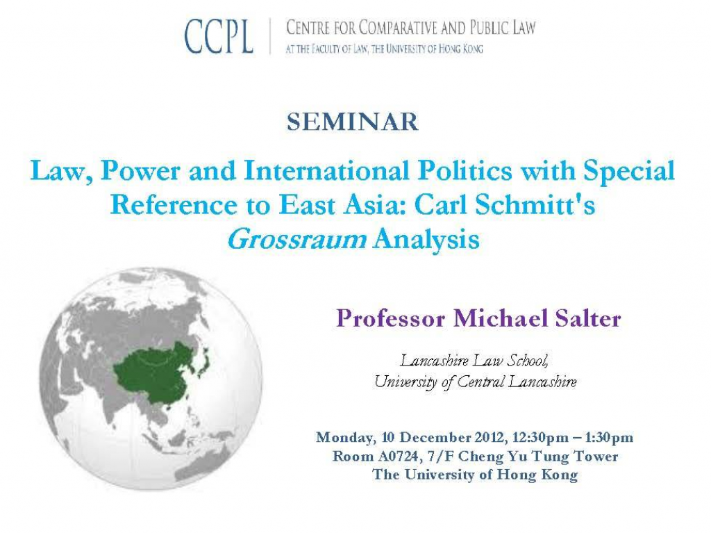 Law, Power and International Politics with Special Reference to East Asia: Carl Schmitt's Grossraum Analysis