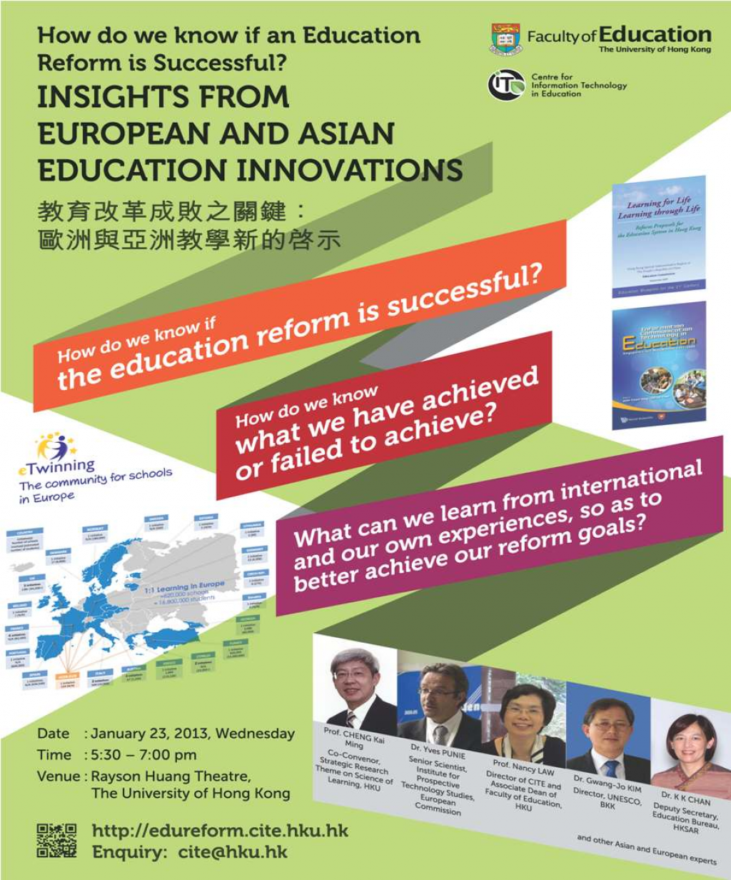 How do we know if an Education Reform is Successful? Insights from European and Asian Education Innovations - A Public Forum      