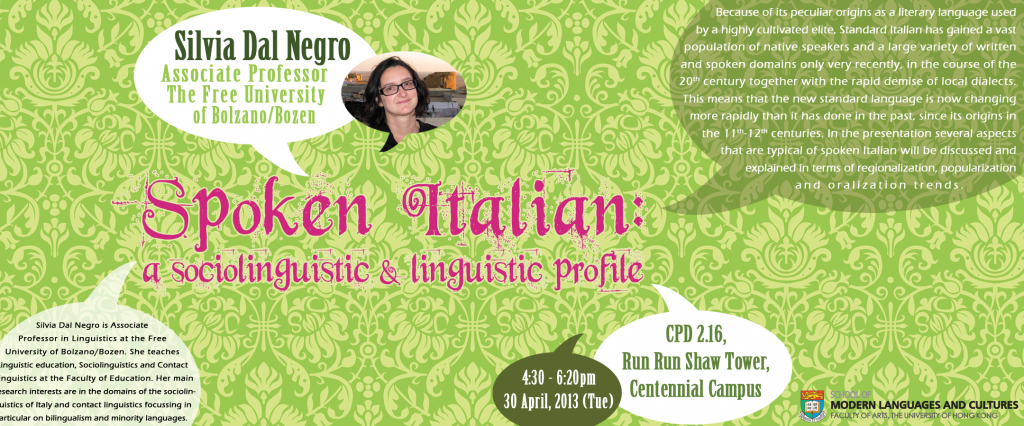 Spoken Italian: a sociolinguistic and linguistic profile