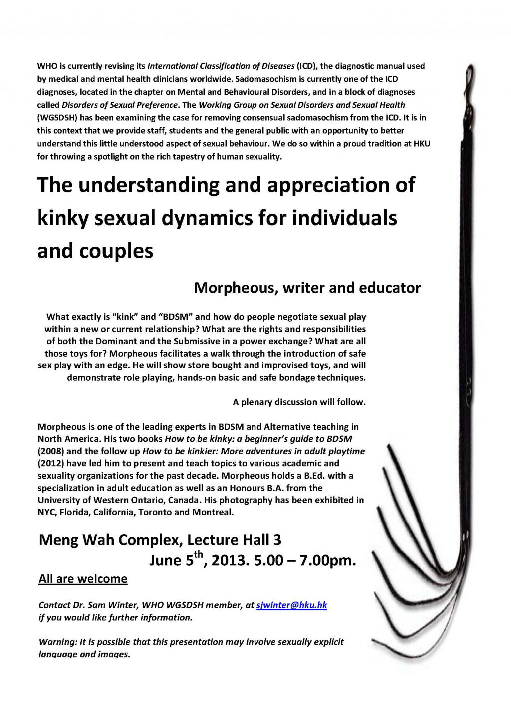 The understanding and appreciation of kinky sexual dynamics for individuals and couples