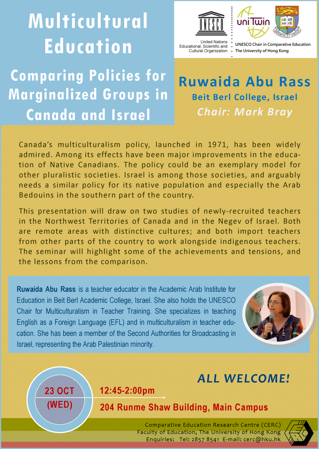 Seminar: Multicultural Education: Comparing Policies for Marginalized Groups in Canada and Israel