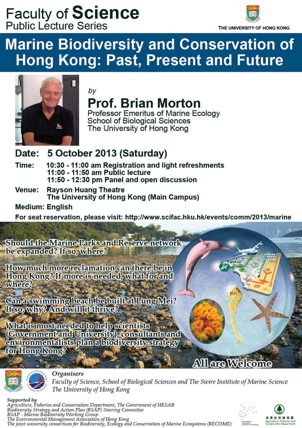 Public Lecture: Marine Biodiversity and Conservation of Hong Kong: Past, Present and Future