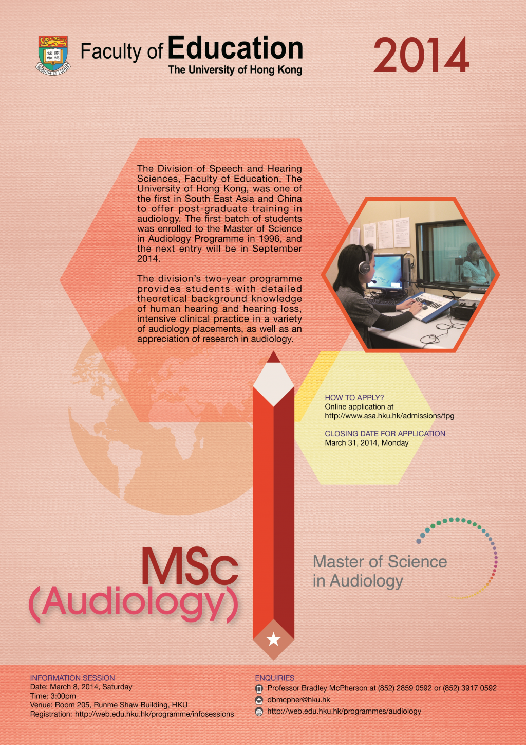 Information Session for Master of Science in Audiology (MSc[Audiology]) 