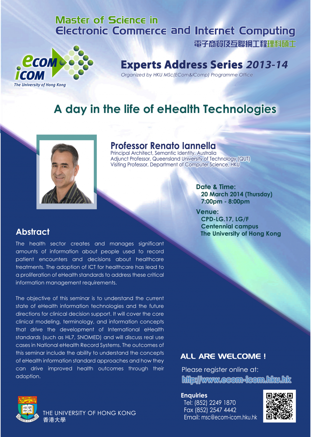 MSc(ECom&IComp) Experts Address: A day in the life of eHealth Technologies
