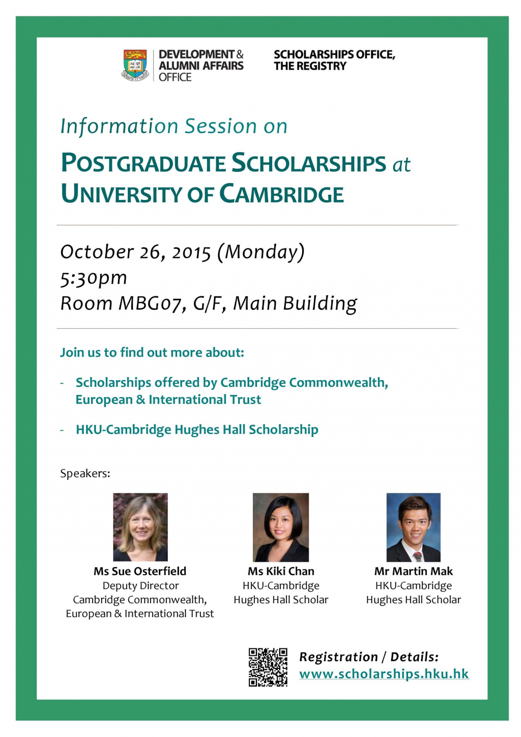 Information Session on Postgraduate Scholarships at University of Cambridge