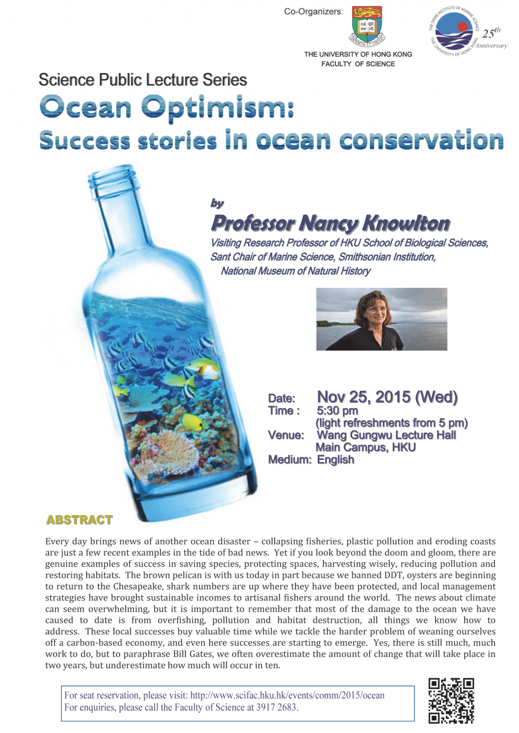 Public Lecture: Ocean Optimism: Success stories in ocean conservation