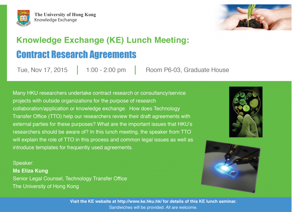 KE Lunch Meeting: Contract Research Agreements