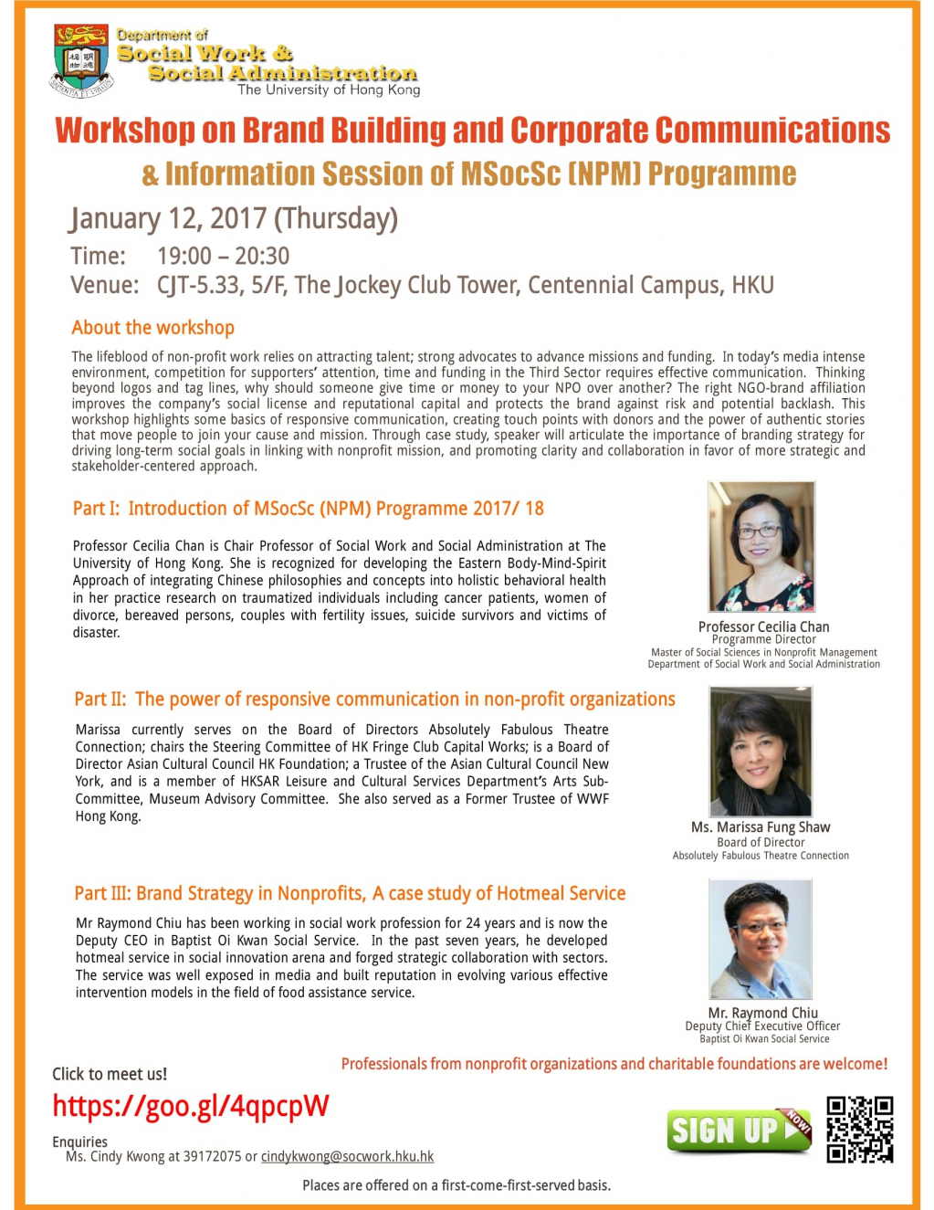 Information Session of Master of Social Sciences in Nonprofit Management Programme