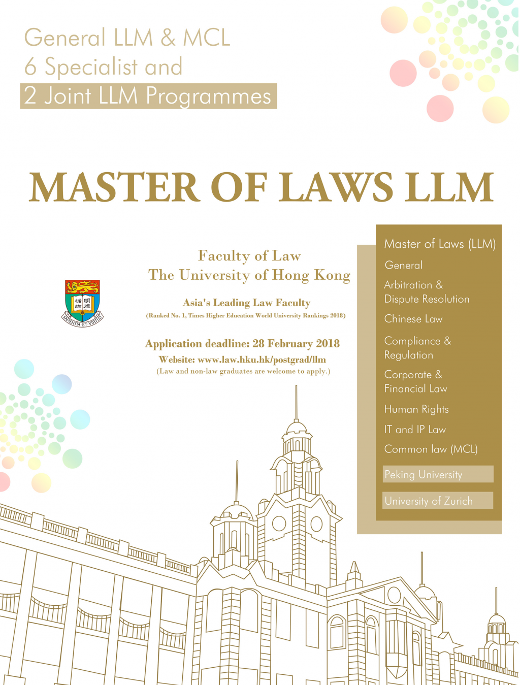 [Apply Now] HKU Master of Laws -6 Specialist and 2 Joint LLM Programmes
