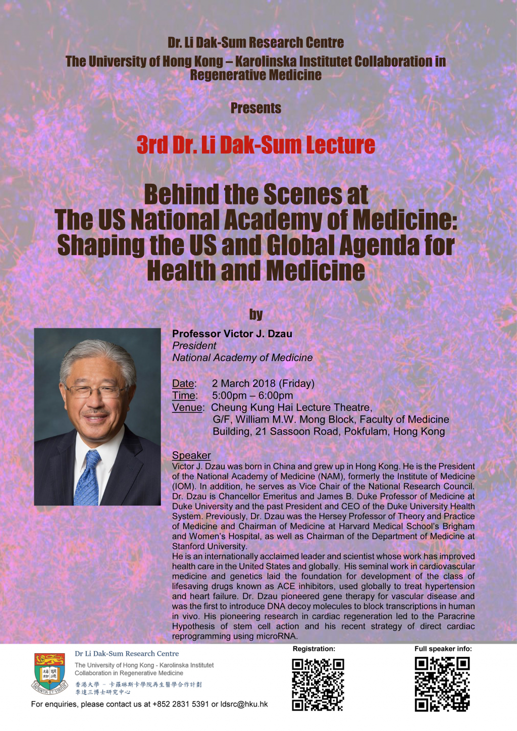 Behind the Scenes at The US National Academy of Medicine: Shaping the US and Global Agenda for Health and Medicine by Professor Victor Dzau