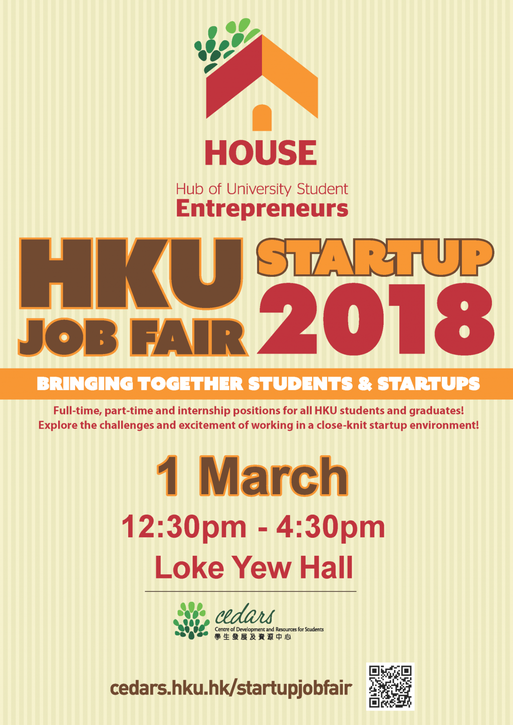 [1 March 2018 | 1230-1630 | Loke Yew Hall] HKU Startup Job Fair 2018