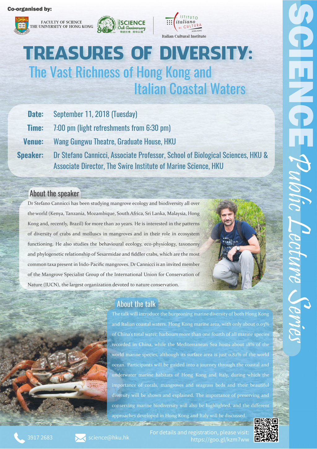 Public Lecture: Treasures of Diversity: The Vast Richness of Hong Kong and Italian Coastal Waters