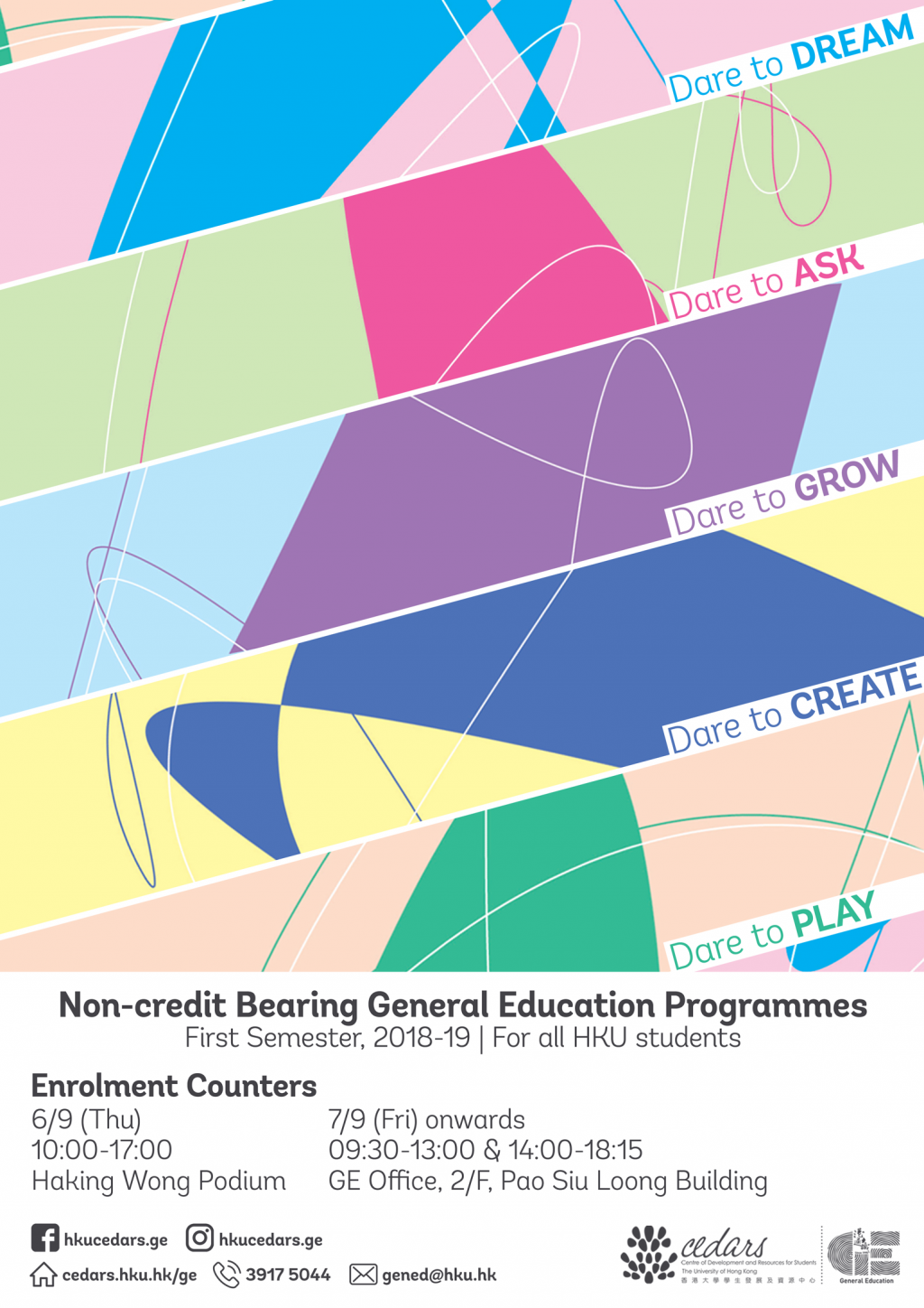 Non-credit Bearing General Education Programmes for the First Semester, 2018 - 2019
