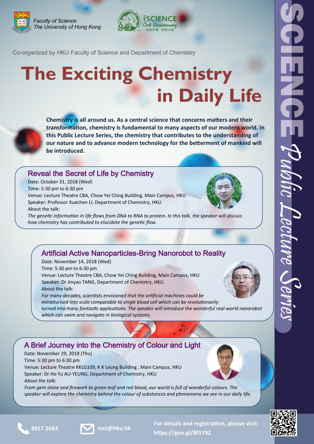 Faculty of Science Public Lecture: Reveal the Secret of Life by Chemistry