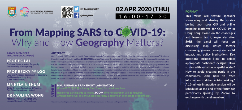From Mapping SARS to COVID-19: Why and How Geography Matters?