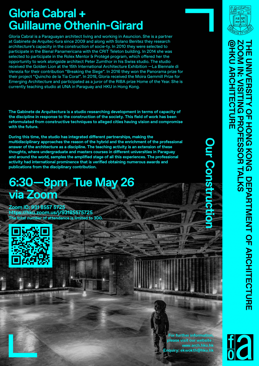 ZOOMIN: Visiting Professor Talks @ HKU Architecture - by Gloria Cabral and Guillaume Othenin-Girard | 26 May | 18:30