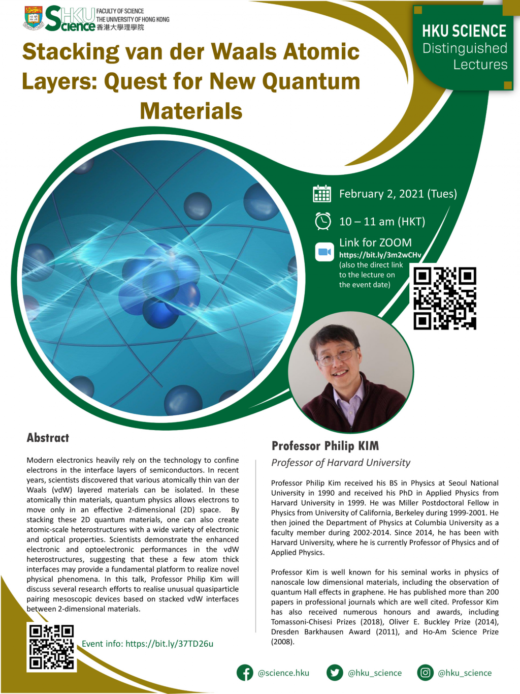 Distinguished Lecture Series - Stacking van der Waals Atomic Layers: Quest for New Quantum Materials