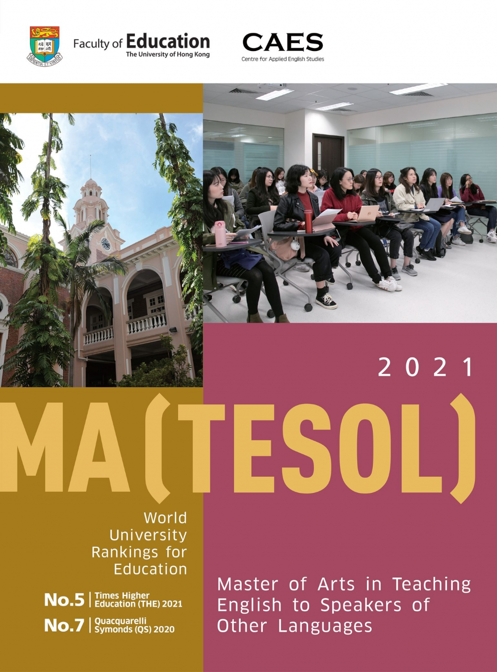 Application of Master of Arts in Teaching English to Speakers of Other Languages [MA(TESOL)]