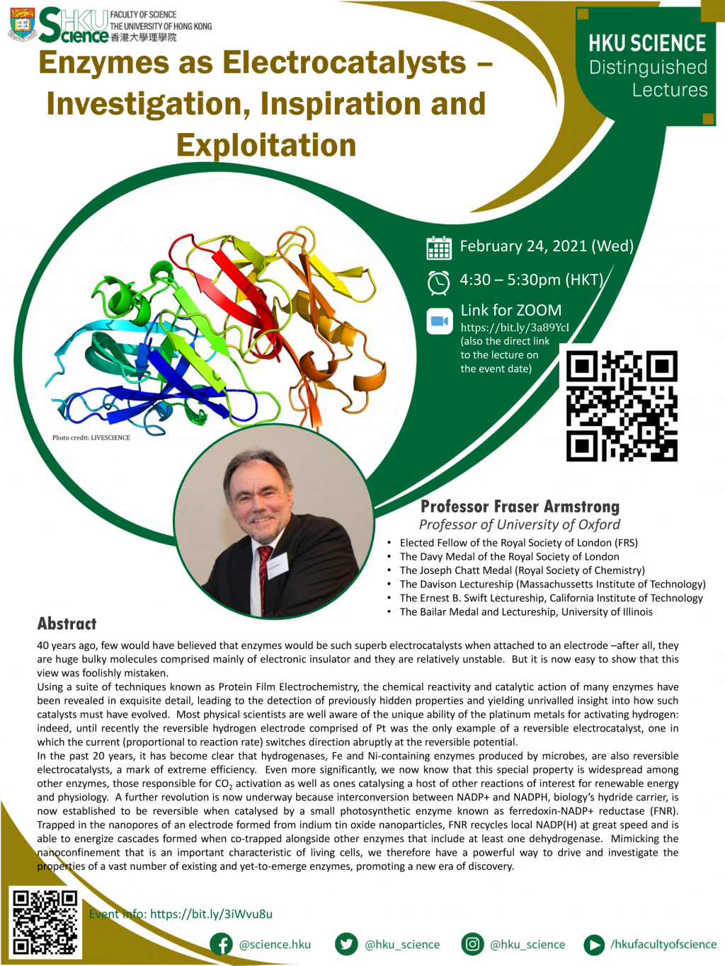 Distinguished Lecture - Enzymes as Electrocatalysts - Investigation, Inspiration and Exploitation