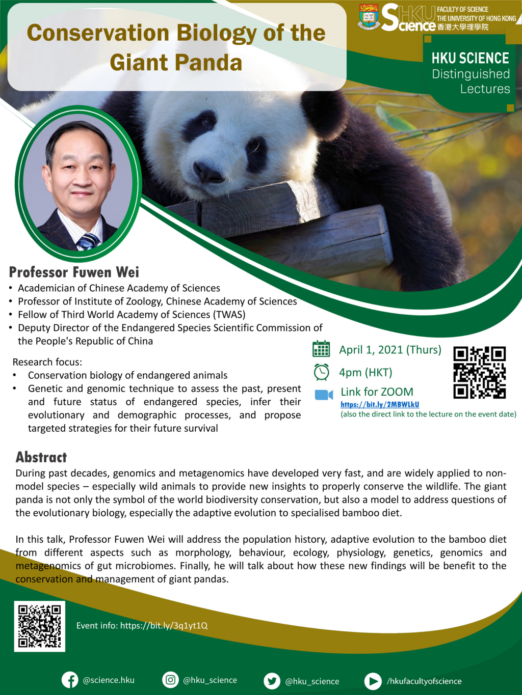 Distinguished Lecture Series - Conservation Biology of the Giant Panda