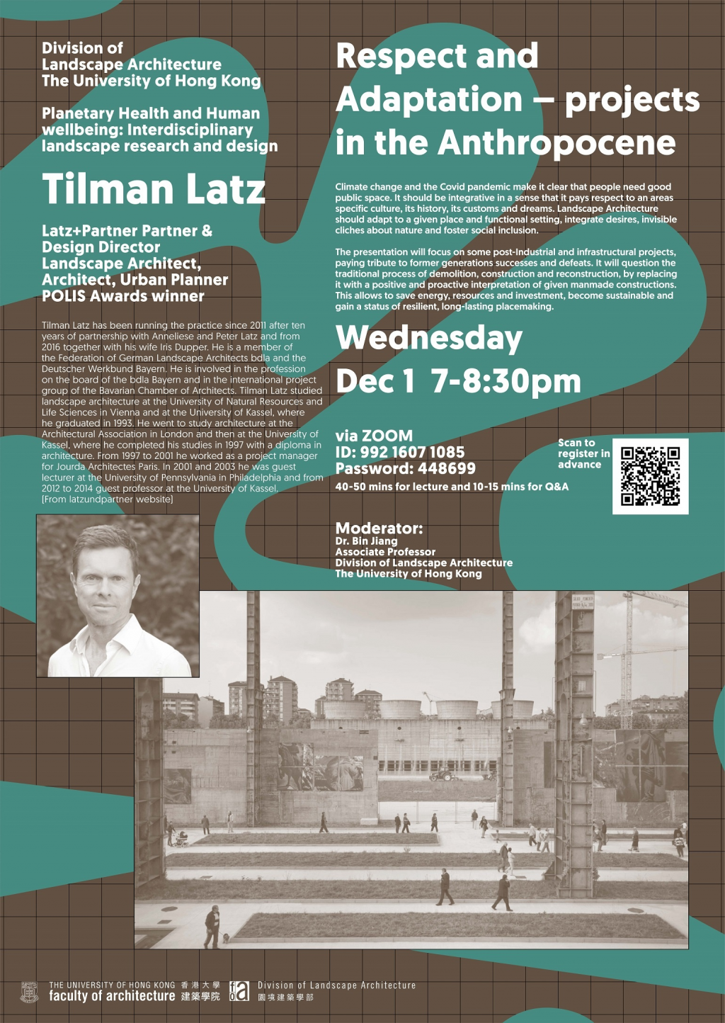 âRespect and Adaptation â projects in the Anthropocene' by Tilman Latz | 1 Dec, 7-8:30pm | Zoom